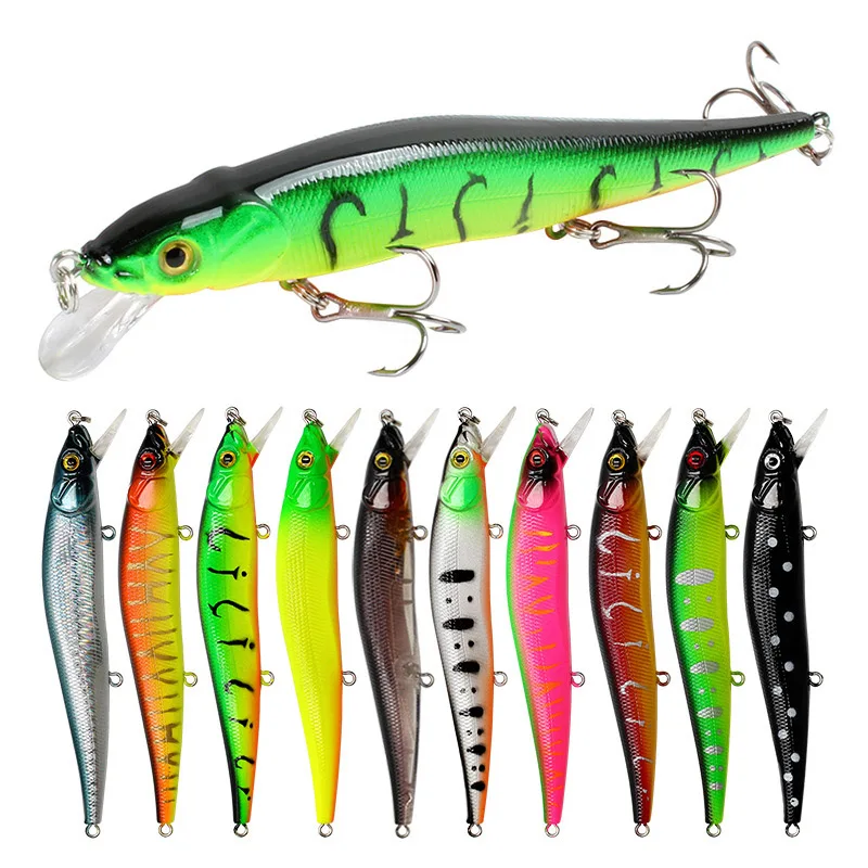 1 Uds señuelo de Pesca Minnow Crankbait Wobblers 115mm/14g ojos 3D perca cebo Artificial Lucio carpa cebo de natación Pesca - imagen 2