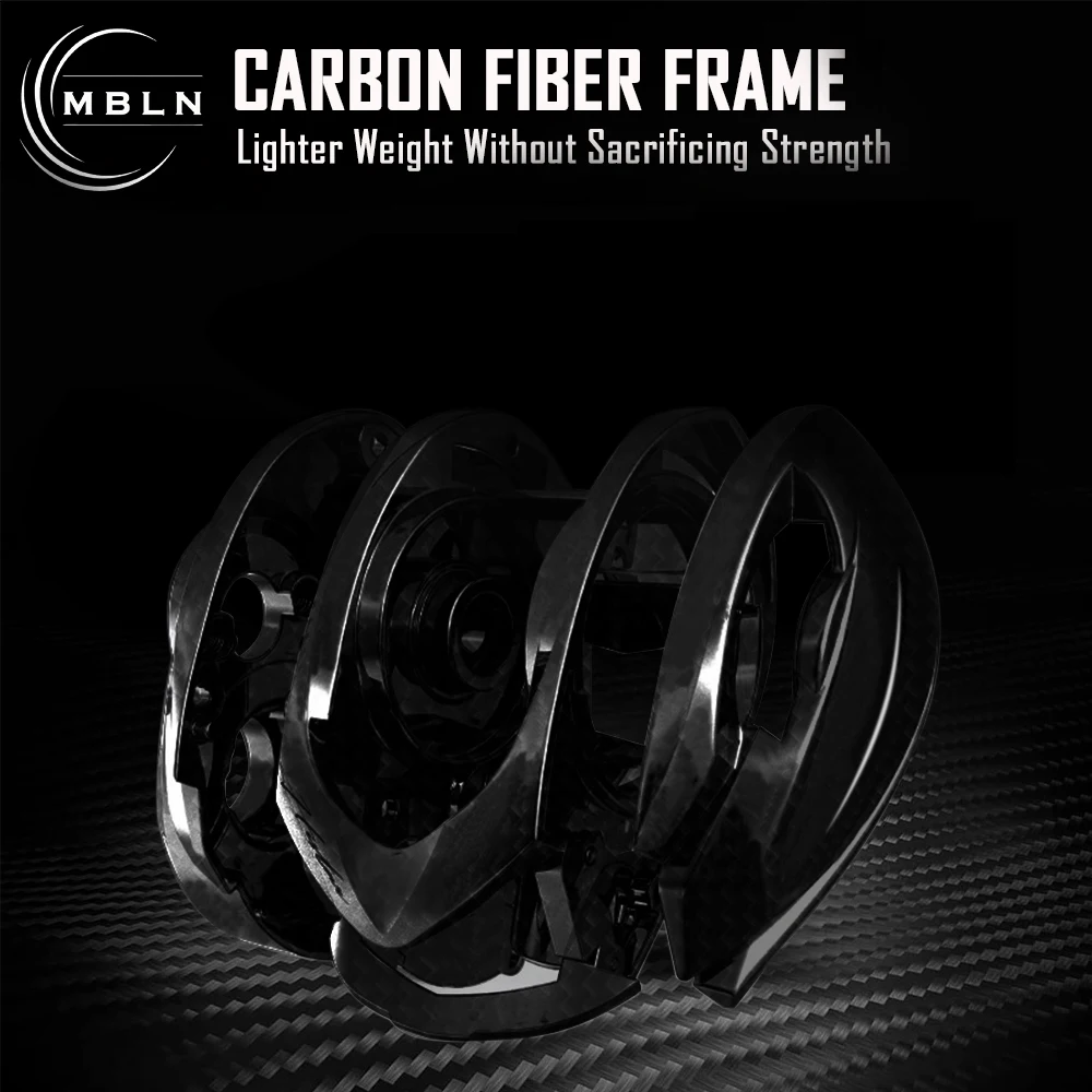 MBLN, carrete de fibra de carbono para Baitcasting, 133g, 7,1:1,10 + 1BB, carrete de freno magnético, duradero y suave, pesca de fundición de alto rendimiento - imagen 3