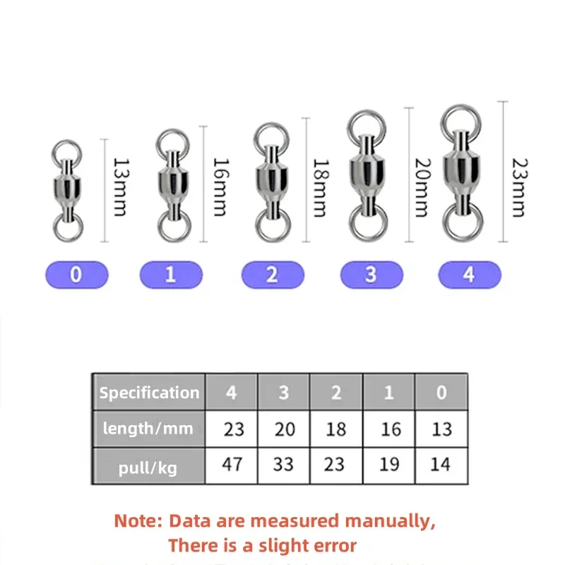 Conector de pesca con rodamiento de acero inoxidable, accesorios de pesca, herramientas, equipo de pesca, 50 Uds. - imagen 4