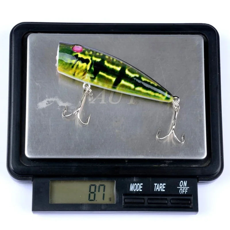 Señuelo de pesca Popper Topwater, 7cm, 8,5g, cebo duro Artificial, Wobbler de plástico con 6, 1 ud. #   Anzuelos para aparejos de pesca Bass Crankbait - imagen 4