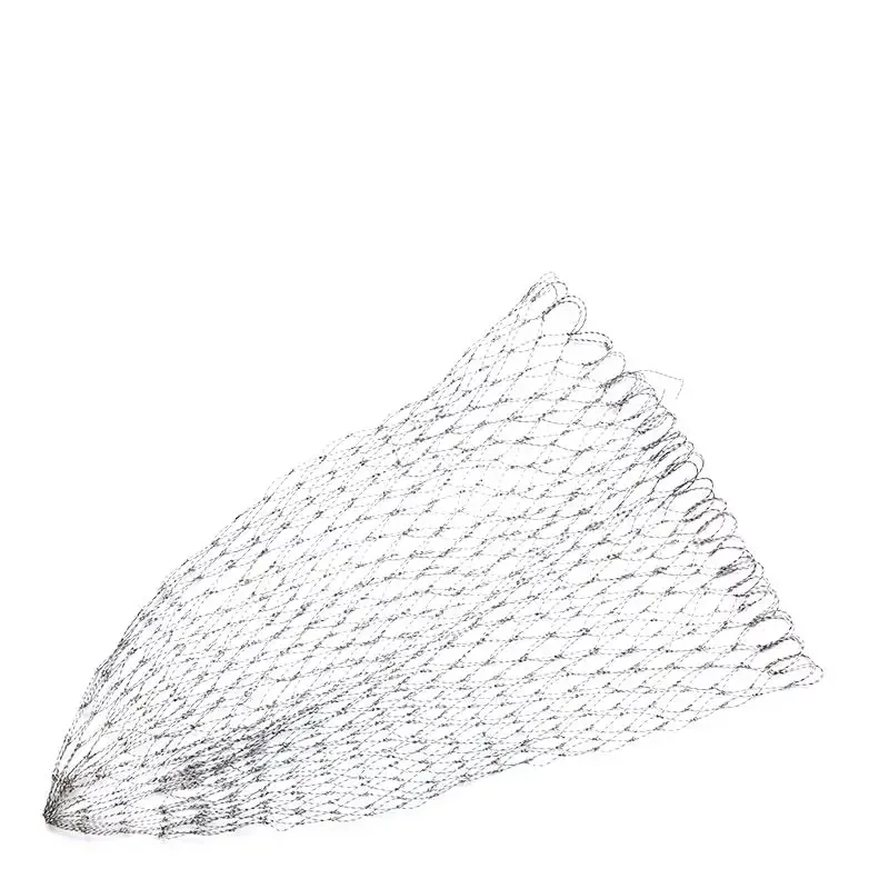 Redes de pesca triangulares de nailon, herramientas de pesca de acero inoxidable plegables, malla de rombos, profundidad de agujero, red de inmersión de aterrizaje de nailon plegable, 40cm - imagen 4