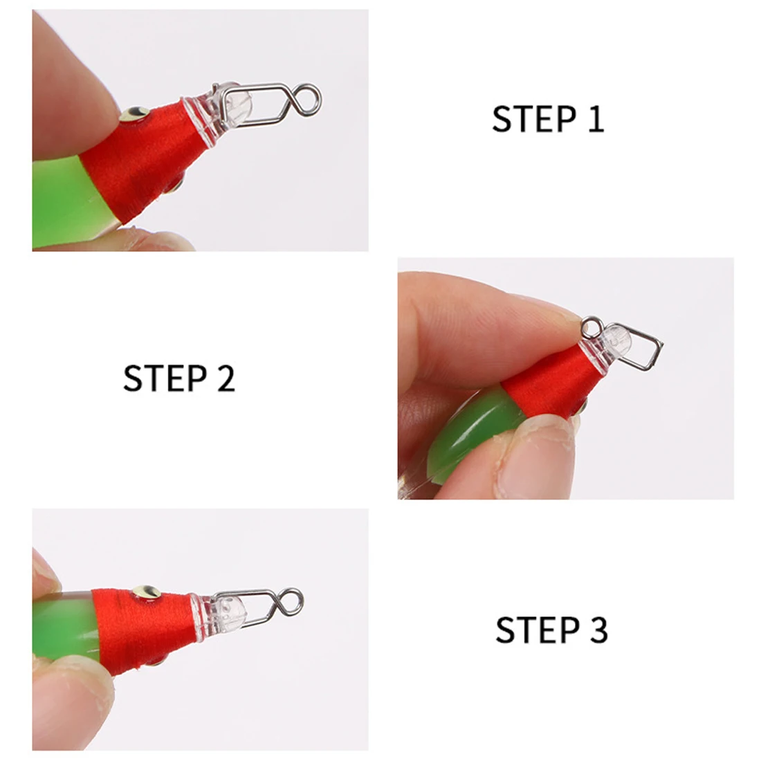 FishTrip Paquete de 100 clips a presión de calamar Pearl Tataki Squid Jig Resiste a la corrosión - imagen 4