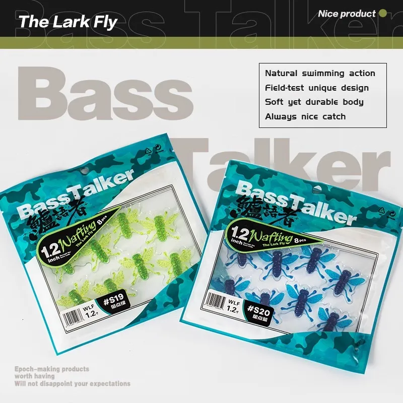 BassTalker-señuelo de pesca de gusano blando, cebo Artificial Wobbler tipo caída, accesorios de pesca, 8 piezas, novedad de 2024, 35mm/1g - imagen 4