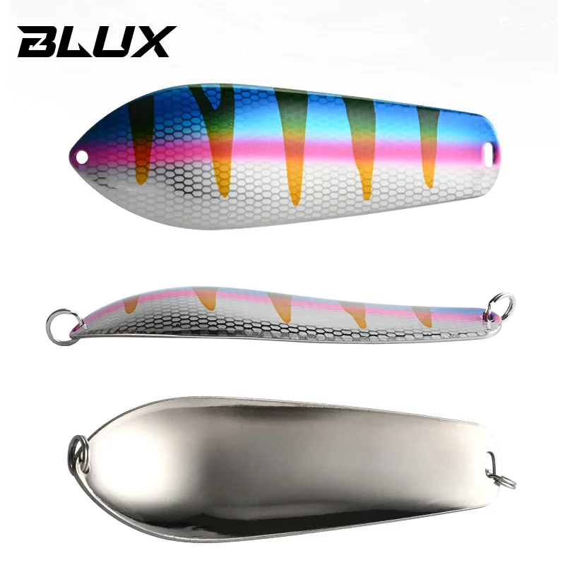 BLUX LUCIUS Legend Spoon Fsihing señuelo 34G 100MM fundición de latón puro curricán lento Metal Wobbler Pike Bass cebo aparejos de agua dulce - imagen 4