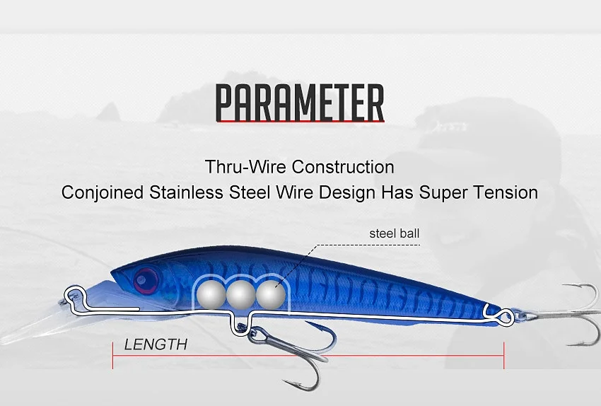 Un señuelo de pescado azul con una bola de acero y un gancho