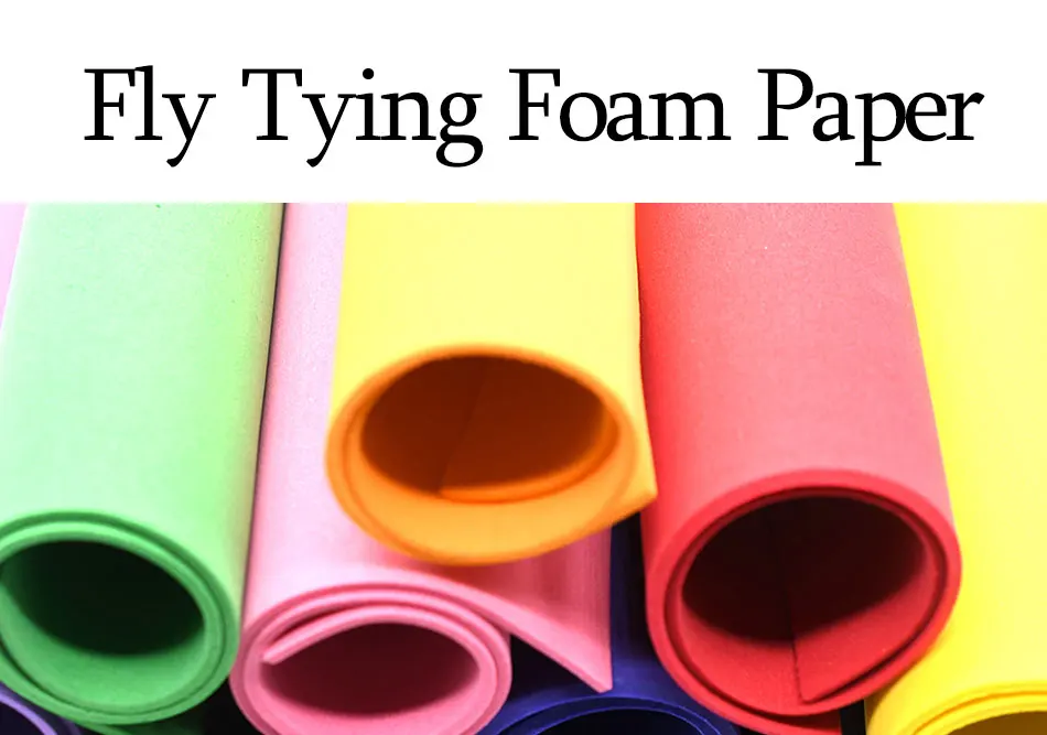 Papel de espuma de atado con mosca colorida para elaboración y pesca de moscas