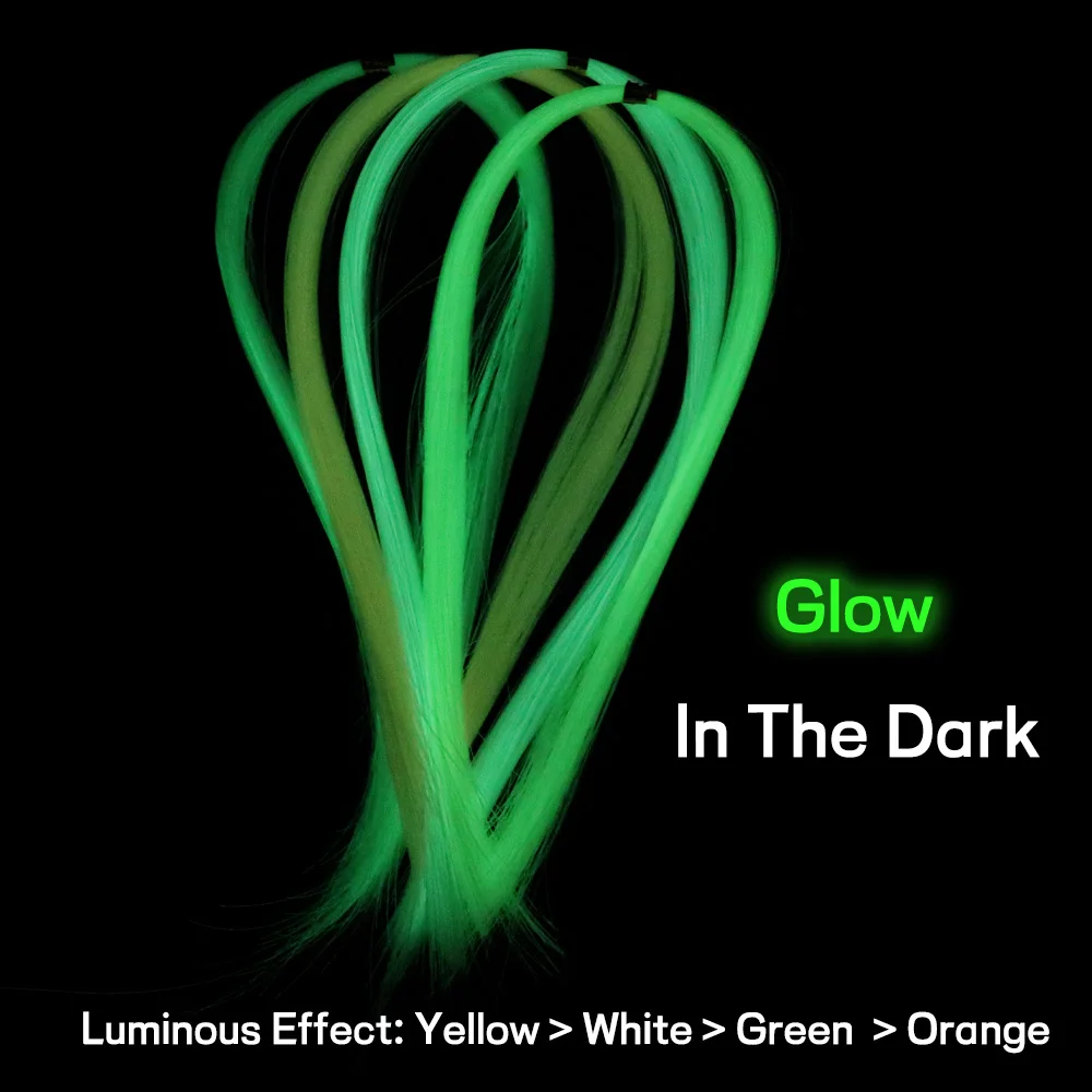 Bimoo-2 bolsas de hilo de fibra luminosa para pesca con mosca, Material superbrillante para señuelos de trucha, serpentinas de asistencia, anzuelos Sabiki - imagen 5