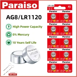Pila de botón LR1120 AG8 alcalina para reloj y mando