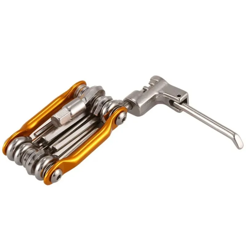 Juego de llaves hexagonales portátiles para bicicleta con rompedor de cadena, herramienta de reparación multifunción compacta para mantenimiento de ciclismo, conducción al aire libre - imagen 2