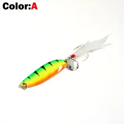 Señuelo cuchara OUTKIT metal plumas efecto láser carpa agua salada