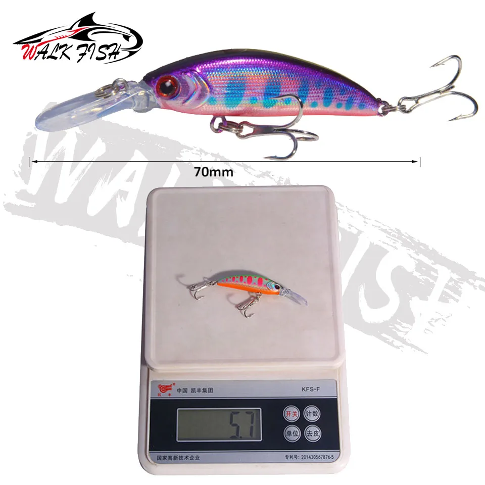 WALK FISH-señuelos de Pesca de pececillo hundido, 5,7g, 7cm, Wobbler, lubina, curricán, cebo duro Artificial, Crankbait, carpa, aparejos de Pesca - imagen 3