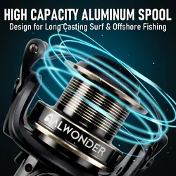 Carrete Giratorio Surfcasting – Bobina Aluminio y Cuerpo Grafito 10000