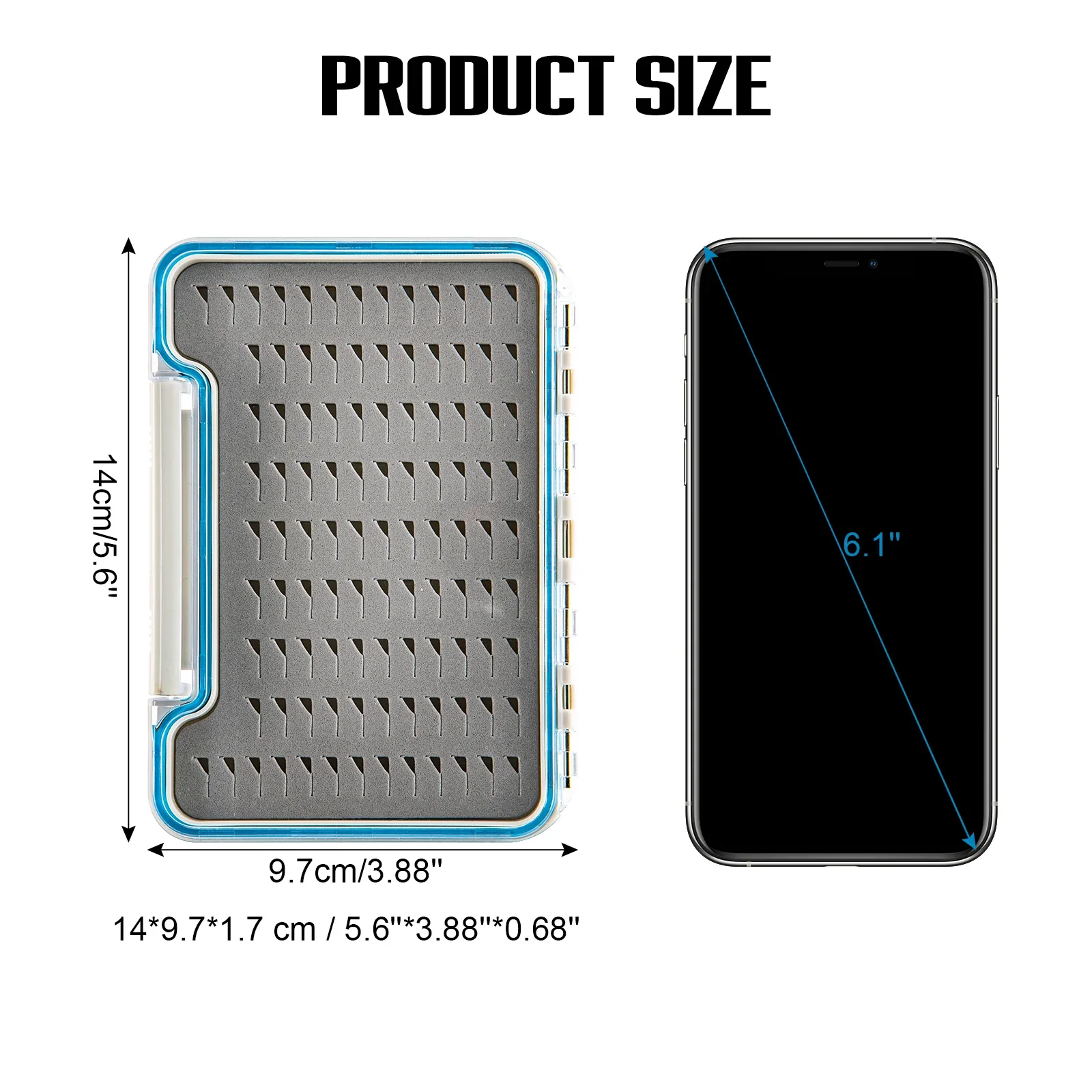 Goture-cajas de almacenamiento de señuelos de pesca con mosca, contenedor transparente de plástico ABS, accesorio para aparejos de pesca, resistente al agua - imagen 5