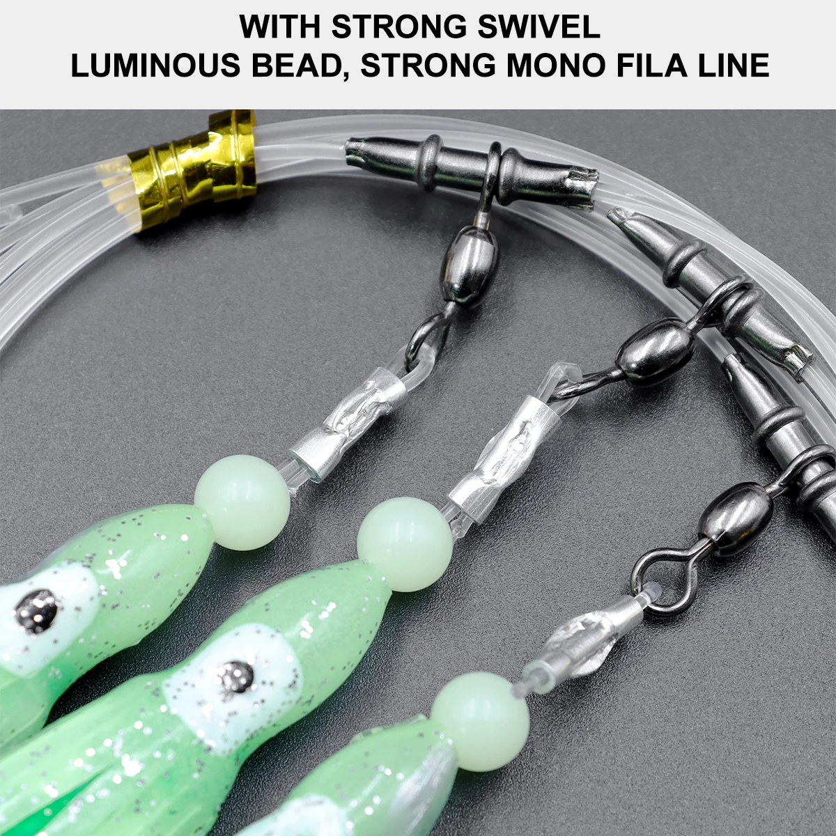 ZYZ-anzuelos de cuerda de pesca en el mar, cebo falso de pulpo luminoso con círculo negro, para agua salada, 7/0 #8/0 #9/0 # - imagen 4