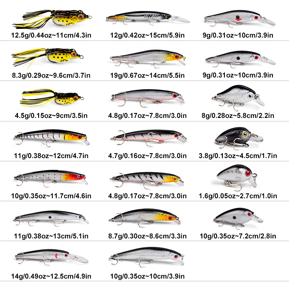 Juego de señuelos biomiméticos de 50 Uds., mezcla de cebo blando y cebo duro, juego grande de rana torpedo, alimentación de perca TMTZ057 - imagen 2