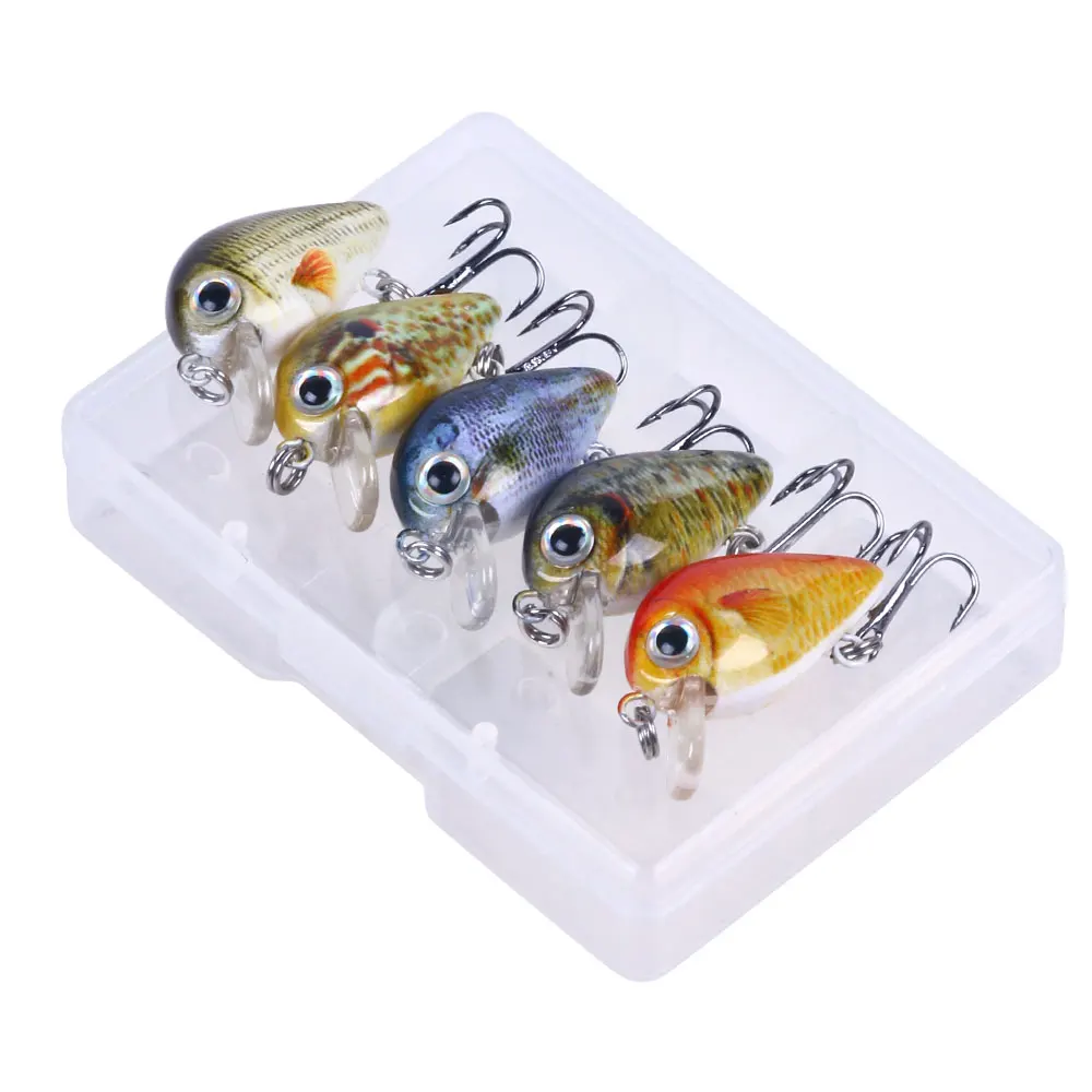 Mini señuelo de pesca Artificial Wobblers/Crankbait, 5 piezas, 1,5g, 2,7 cm, flotante, duro, para lubina, aparejos de pesca - imagen 5