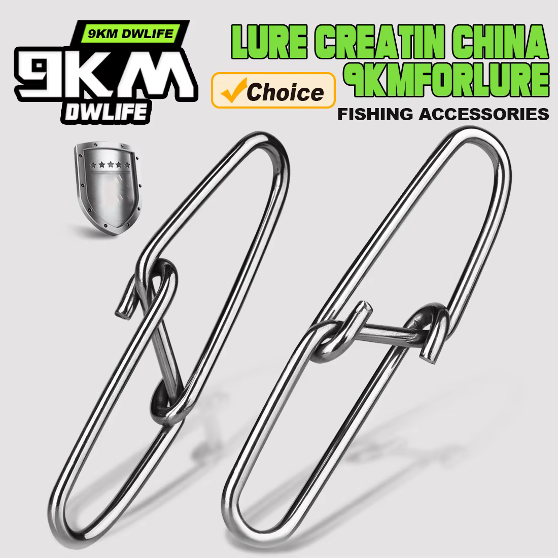 9KM Snap Duo Lock Link - Conector rapido para crankbait inoxidable