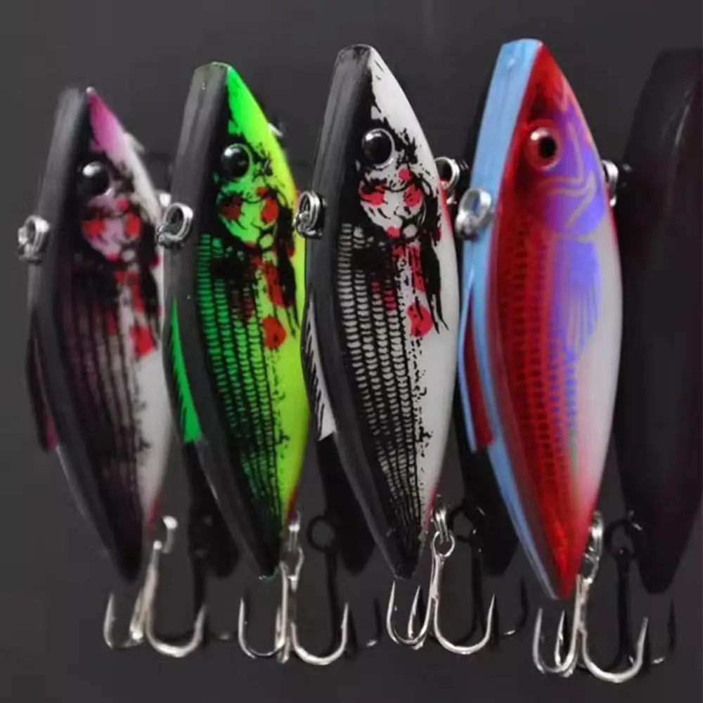 Señuelos de Pesca Vintage con vibración VIB de 6,5 cm/7,5 cm, Crankbaits sin labios, Wobblers que se hunden, cebo duro Artificial de agua salada, aparejos de Pesca - imagen 4