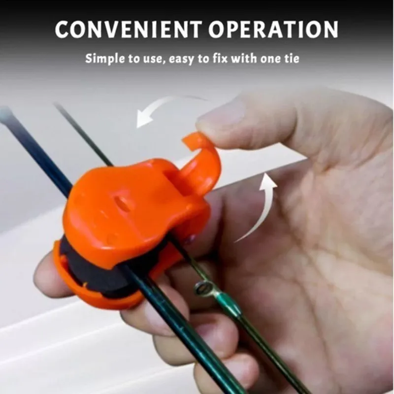 Soporte para caña de pescar, fijador de correas de Clip, soporte para caña de pescar de diseño compacto, fijador de caña de pescar montado en la pared, 2 uds. - imagen 2