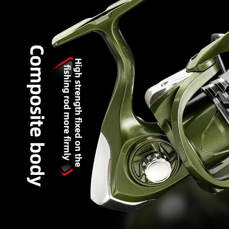Carrete de pesca de Metal Universal, rueda giratoria con relación de engranaje 5,2: 1, arrastre máximo de 8kg, brazo basculante CNC, copa de línea profunda, carrete de poste de mar - imagen 5