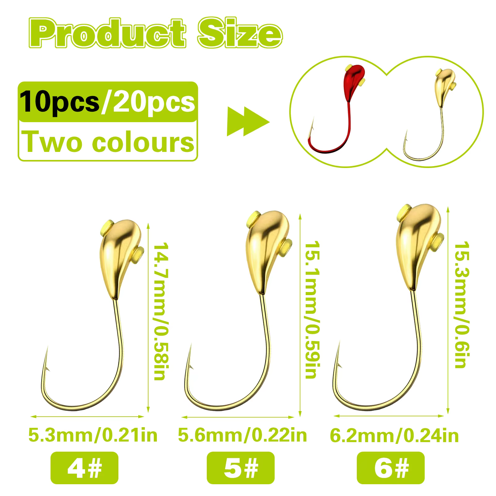 YOTO Jig Head para carpa – Anzuelos con cabeza de plomo - imagen 3
