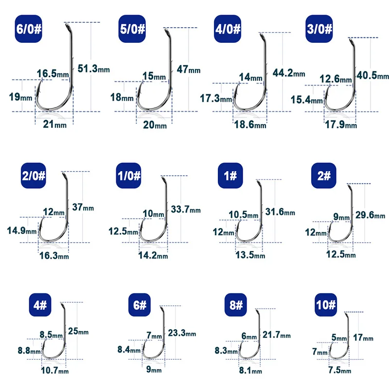 Sea.Yolo-anzuelo de pesca de lubina, aparejos de pesca de acero de alto carbono, mango largo curvo, boca torcida, Brabed, 50 unids/lote por paquete - imagen 5