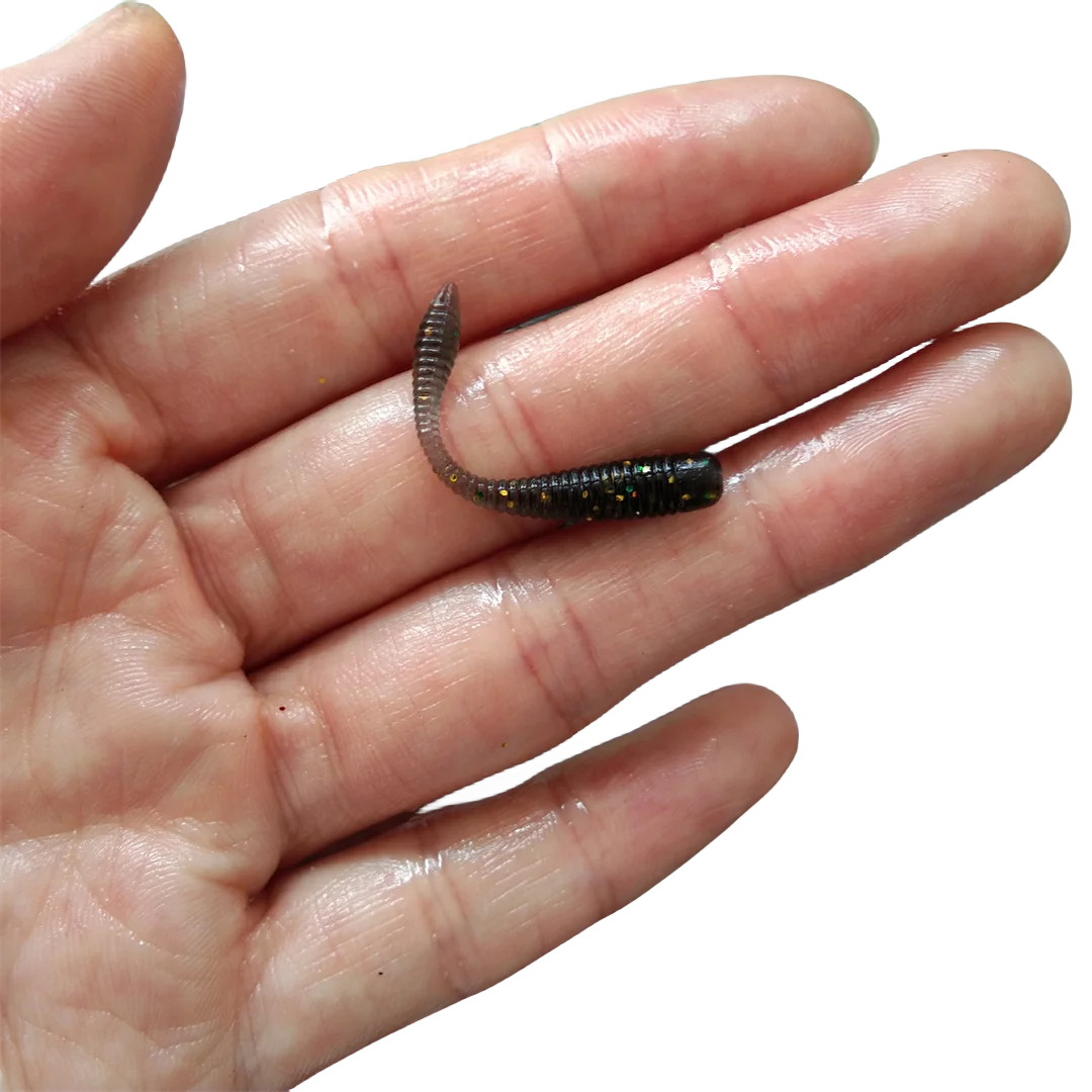 50 Uds 3,8 cm 0,2g cebo de gusano lubina trucha pesca en hielo olor a camarón con sales señuelo de pesca de silicona suave - imagen 2