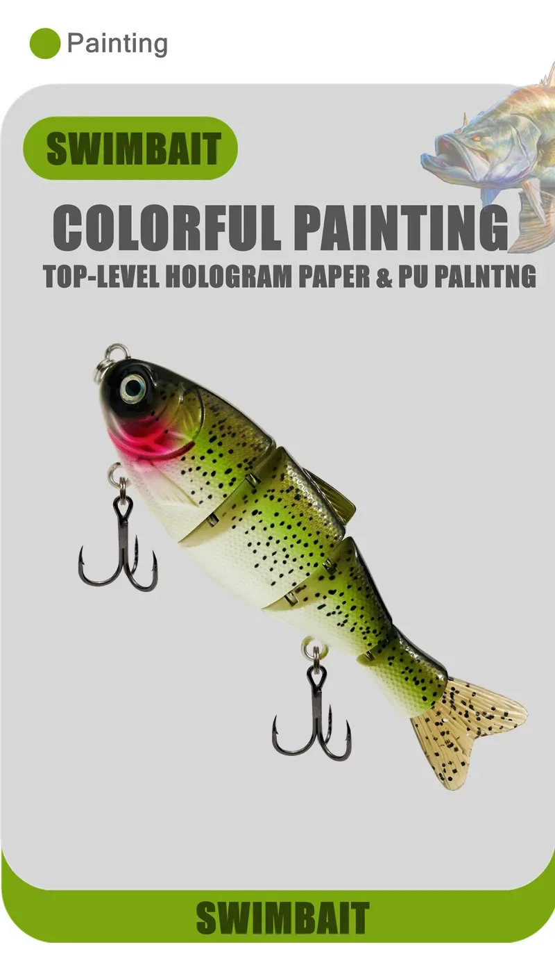 Cebo de natación con un diseño realista vibrante para una pesca efectiva