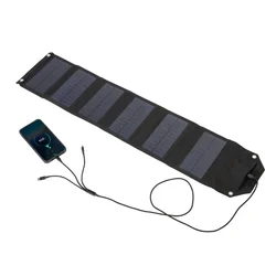 Cargador Solar Plegable Alta Potencia USB para Acampar y Senderismo