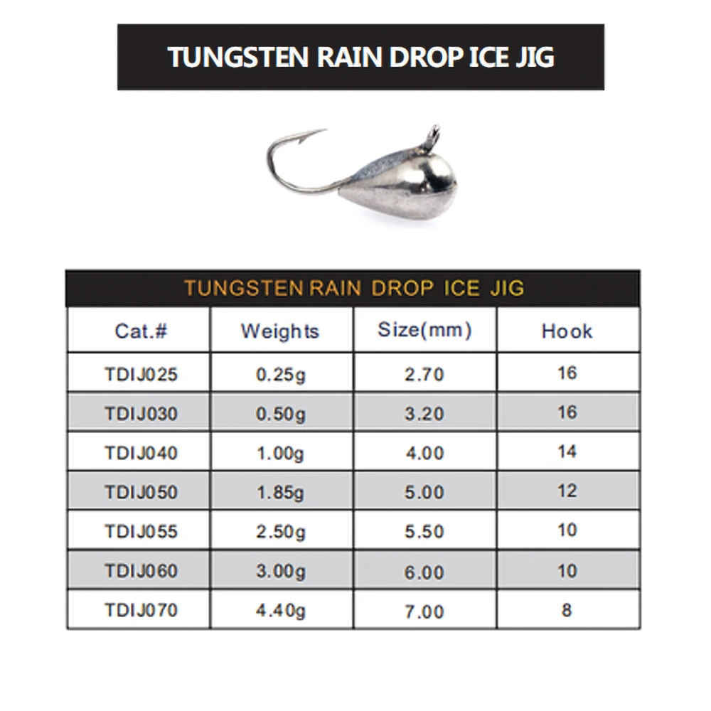 Plantilla de tungsteno para pesca en hielo, anzuelo japonés de 0,25g-4,4g, cabeza de plantilla para hielo, cebo de tungsteno de 2,7mm-7mm, anzuelos de pesca de invierno, тишки,ьфрамовые - imagen 4