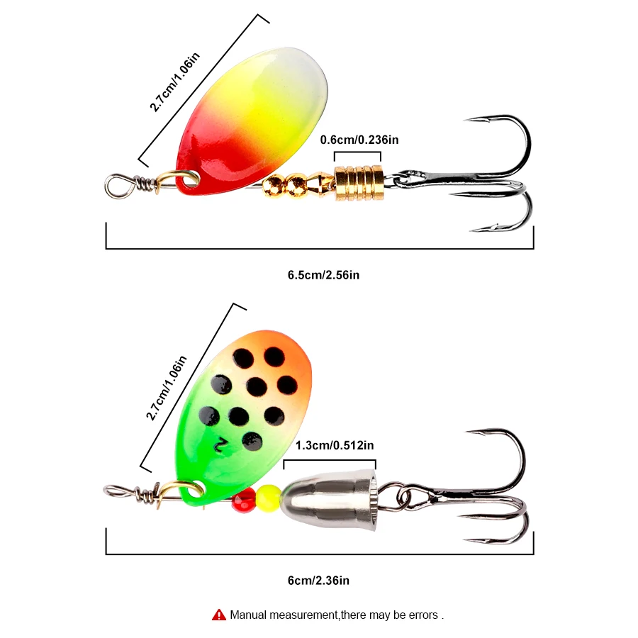 FISH KING 1 Uds 6,0 CM 6,5 CM Spinner cuchara señuelo de pesca Spinner cebo cuchara pesca lubina señuelo con anzuelo triple aparejos de alta calidad - imagen 2