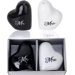 Salero y pimentero Mr. & Mrs. – Cubo de cerámica creativo para bodas