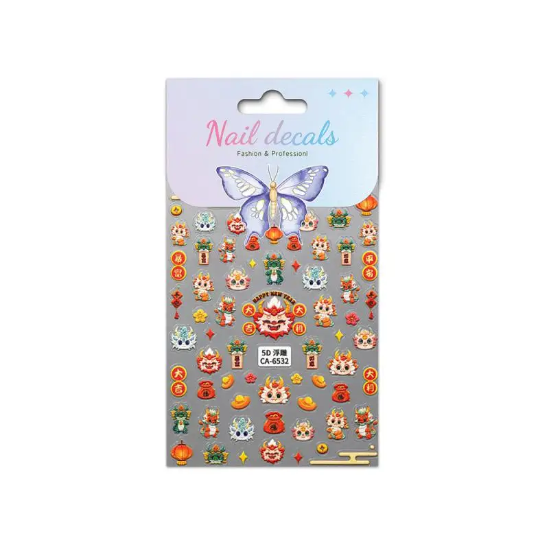 Pegatinas de uñas en relieve 5d resistentes al desgaste, alta calidad Natural, fácil de usar, diseño de moda, pegatinas decorativas para uñas impermeables - imagen 2