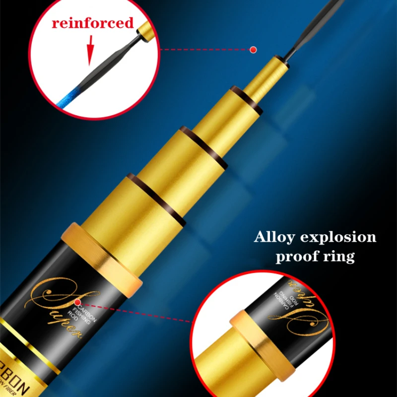 Caña de pescar superdura de 19 Tune, ultraligera, fuerte fuerza de cintura, alta potencia, fibra de carbono, caña de mano, Sturgeons, Chub Fish Canne a Peche - imagen 4