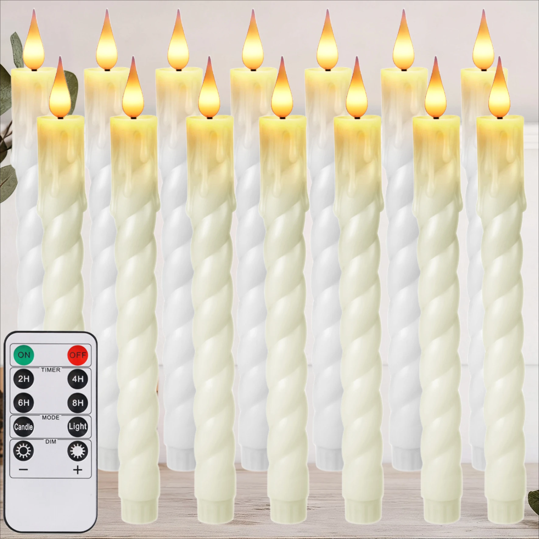 Velas LED cónicas con mando a distancia – Sin llama parpadeante