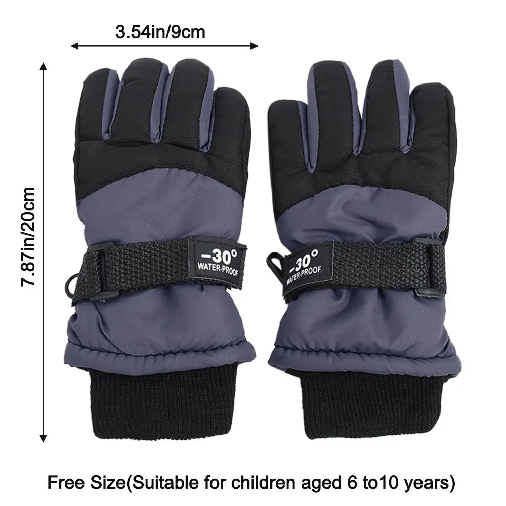 Guantes de esquí gruesos y cálidos impermeables con dibujos animados antideslizantes a prueba de viento para niños y niñas al aire libre manoplas deportivas - imagen 4