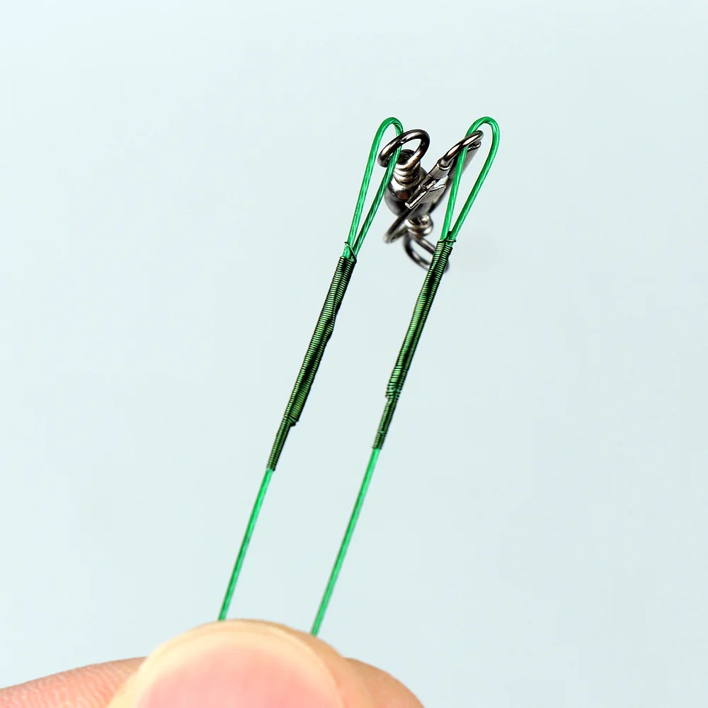 STBT 20 piezas hilo de pescar de acero antimordida líder de alambre de acero con accesorio de pesca giratorio correa de núcleo de plomo alambre de pesca 15CM-30CM - imagen 4