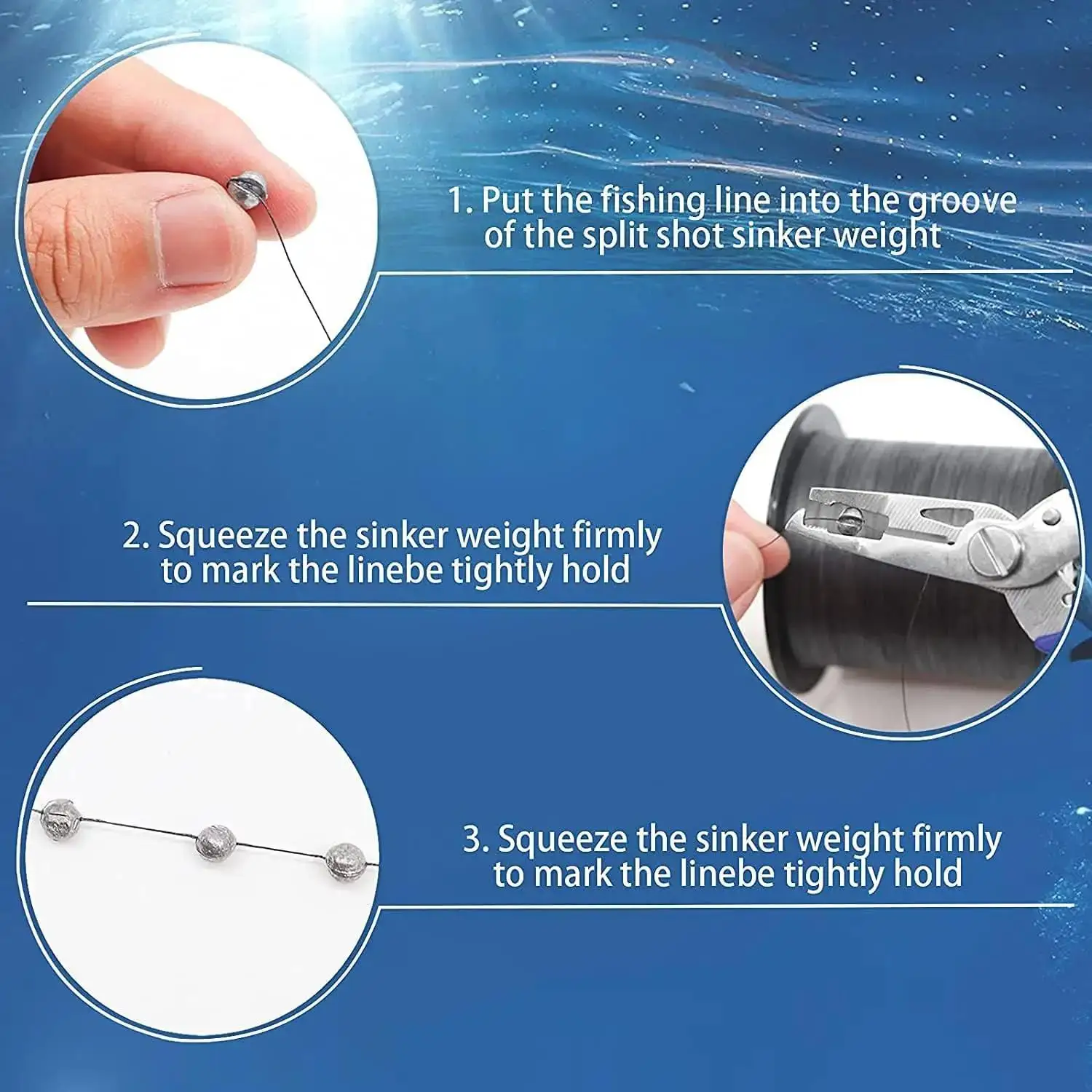 Plomo de pesas 205 unids/caja, 5 tamaños, pesas de plomo, plomos redondos divididos, extraíbles para fundición precisa y pesca en aguas profundas - imagen 5