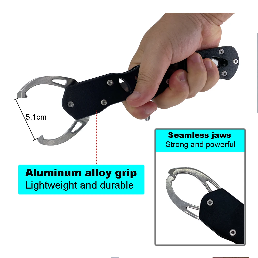 Controlador de pescado de acero inoxidable, aleación de aluminio, Boca de pescado, clip de labio de pescado, antióxido, alicates de agarre Luya, entretenimiento deportivo al aire libre - imagen 5