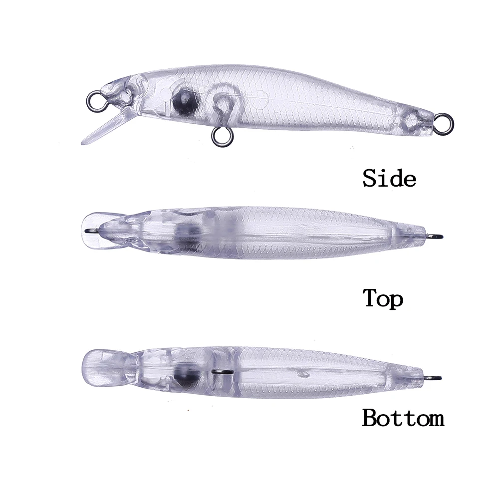 Chan'sHuang-Cebo en blanco sin pintar de 20 piezas, sonajeros flotantes de 60mm y 2,4g, Mini pececillo, aparejos de señuelo de pesca artificiales hechos a mano - imagen 3
