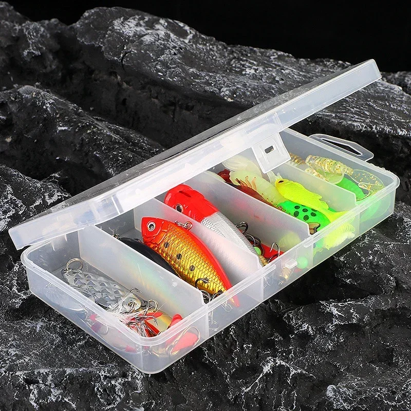 Nuevo juego de Señuelos de Pesca híbridos de 78 piezas, Kit de señuelos duros y suaves, señuelo de Metal para pececillos, cuchara, caja de accesorios para lubina, Crankbaits - imagen 3