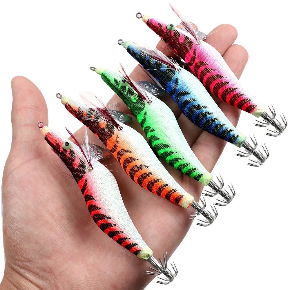 2.0 # /2.5 # /3.0 #   Señuelo de pesca calamar Jig camarones gambas cuerpo completo luminoso resplandor en la oscuridad cebo para sepia pulpo - imagen 5