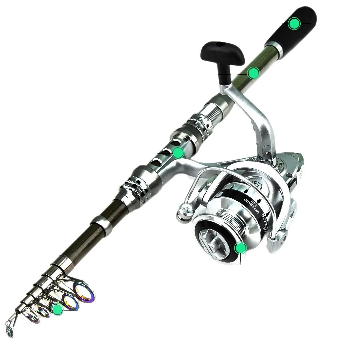 Rueda de caña de lanzamiento lejano portátil, equipo de pesca, caña Luya, juego completo, línea de anzuelo de pesca de mar, juego de combinación de cebo suave y duro - imagen 5