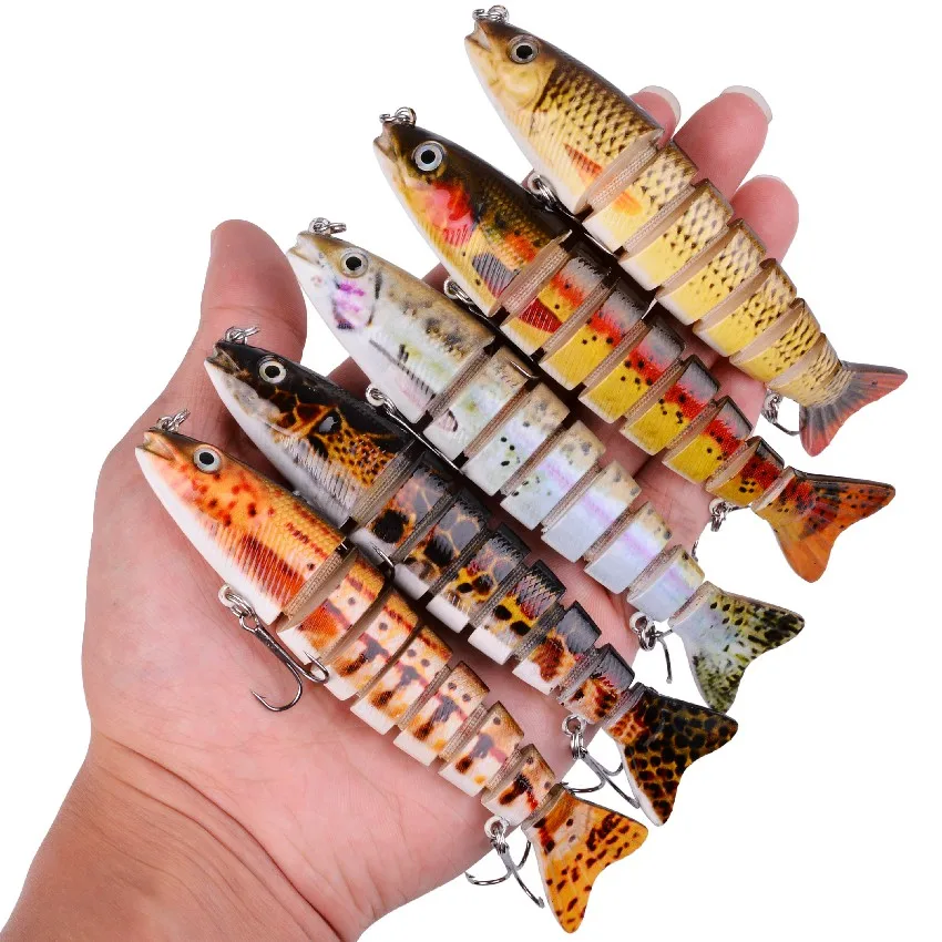Señuelo de pesca wobbler de hundimiento de 8 segmentos, cebo duro Artificial, Crankbaits para aparejos de pesca, señuelos Swimbait - imagen 2