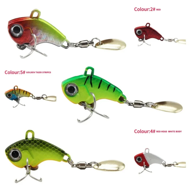 1 Uds. Señuelos de pesca de 10g, pesca en barco oceánico, Spinner de cola VIB de Metal, pesca de lubina al aire libre, lentejuelas giratorias - imagen 2