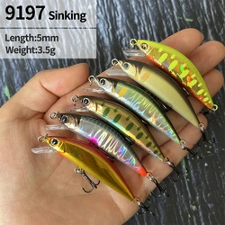 Mini señuelos de pececillo que se hunden, cebo duro Artificial para agua salada, Wobblers para carpa, equipo de Pesca de plástico Swimbait, 55mm, 3,5g