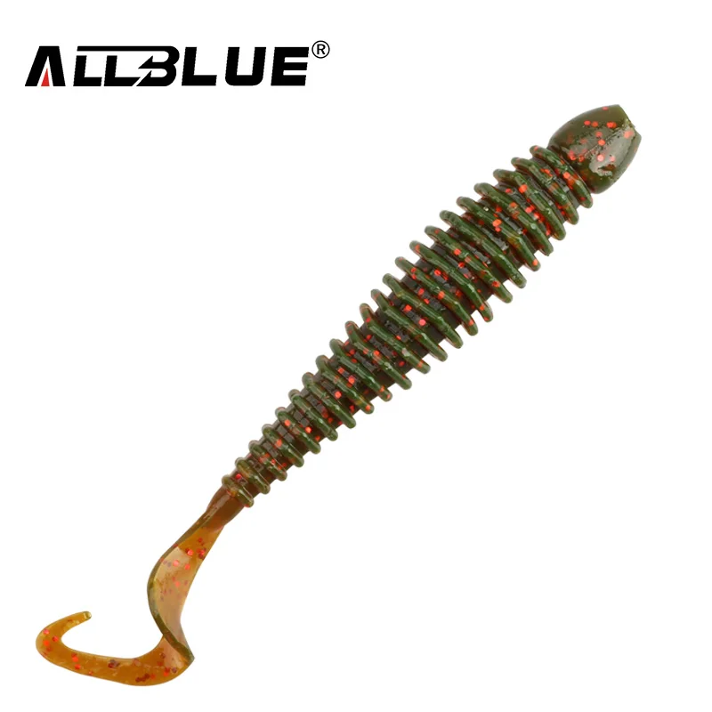 ALLBLUE Saturn 105mm 9g señuelo suave gusano de una sola cola larva 6 unids/lote cebo de plástico Artificial de silicona lubina Swimbait aparejos de Lucio - imagen 5