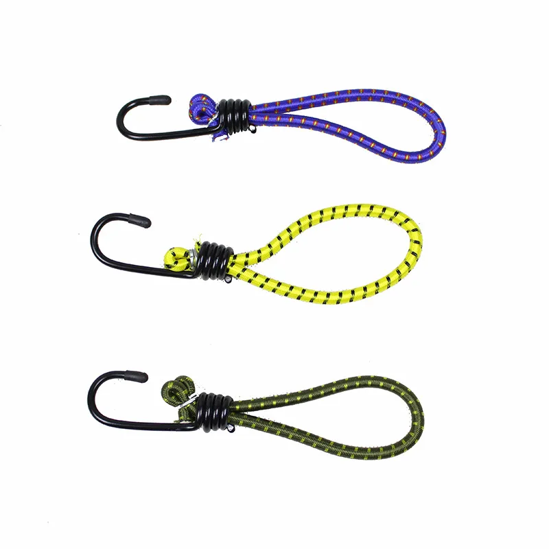 Cuerda elástica con ganchos de Metal para equipaje, correas de lona para acampar al aire libre, refugio, tienda de campaña, cuerda elástica - imagen 5