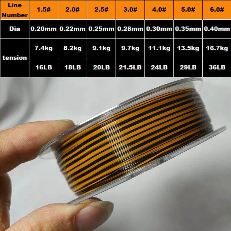 Línea de pesca en roca semiflegante de 150m, monofilamento suave de doble Color resistente al desgaste, caña de pescar de nailon, equipo de pesca - imagen 5