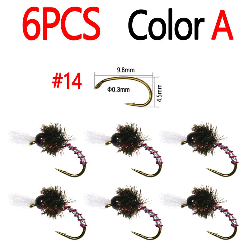 6pcs Color A size14